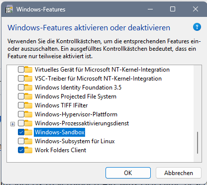windows features sandbox