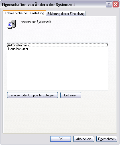 Aendern der Systemzeit