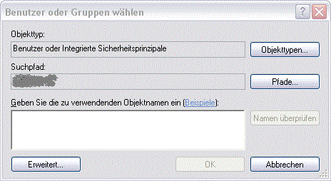 Benutzer oder Gruppen waehlen